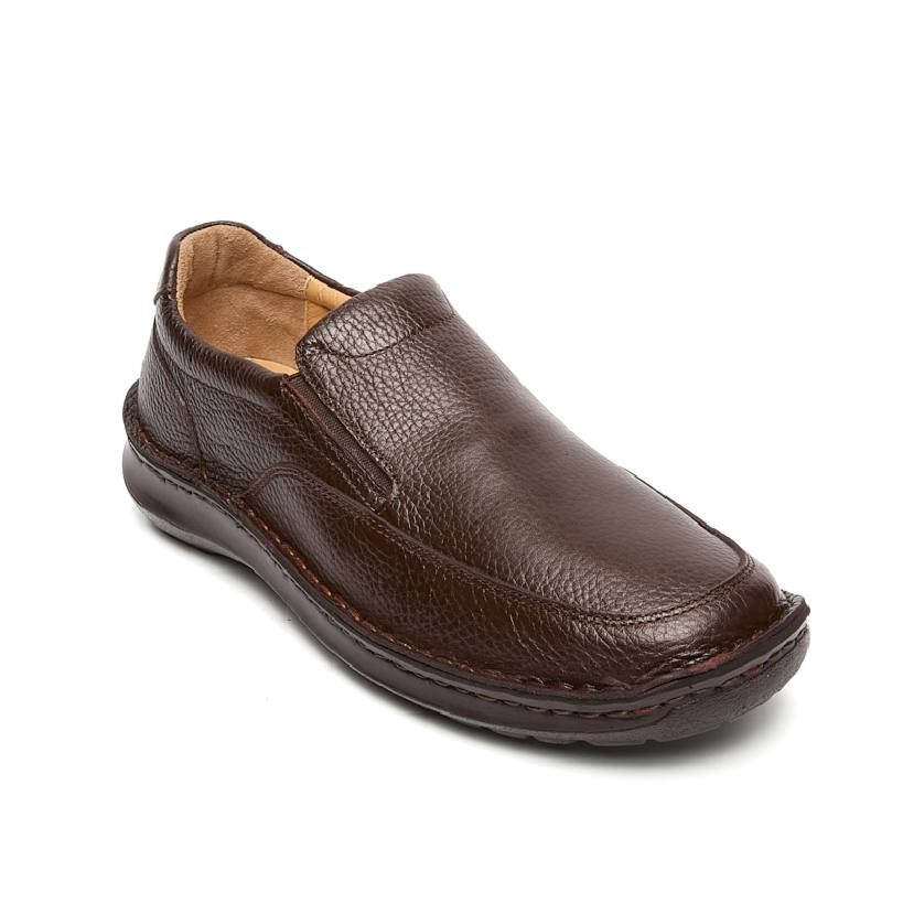 F-5051-dark-brown Полуботинки муж.кожа-кожа темно-коричневый
